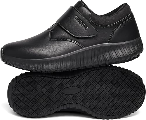 Miniatura 2 de Zapatos de trabajo antideslizantes negros para hombres Servicio de alimentos Restaurante Deslizamiento en el zapato resistente al agua