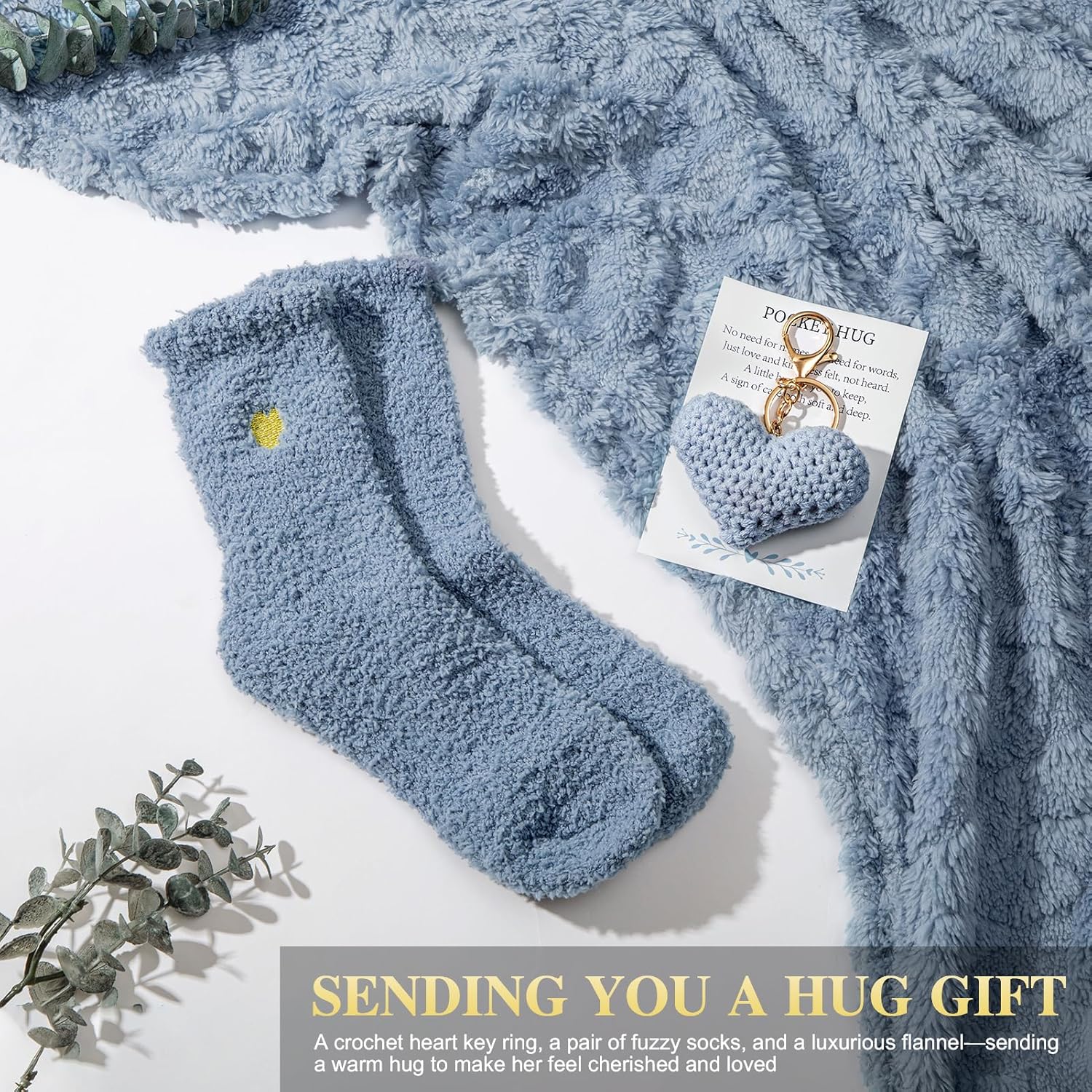 Get Well Gifts for Women Self Care Gifts Basket - Relaxing Spa Care Package After Surgery Valentines Day Birthday Gift - Feel Better Sympathy Gift Set for Her Mom Sister Friend Wife (Blue) - Image 6