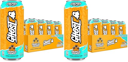 GHOST Energy Drink,Tropical Mango,16oz Cans - Energy & Focus &