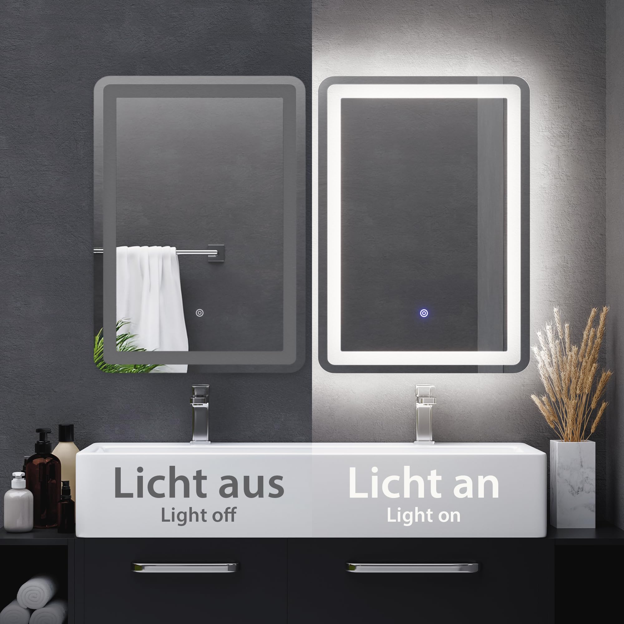 ledscom.de 2 lustra LED BALI z oświetleniem, 50 cm x 70 cm, 1695 lm, biały