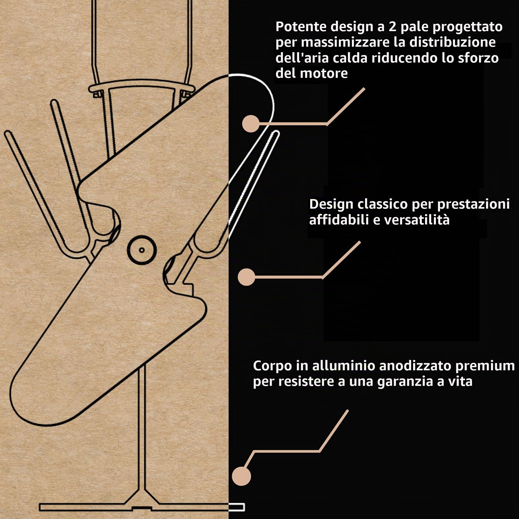 Ecofan 800CAXBX - Ventola per stufa a legna alimentata a calore, colore: nero, bilingue