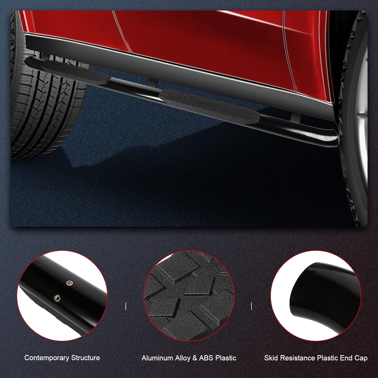 cciyu 2 Pieces Side Step Bars Aluminum Alloy and ABS Plastic Cement Running Board OE Style Nerf Bars for 2019-2020 for Dodge for Ram 1500 Premium