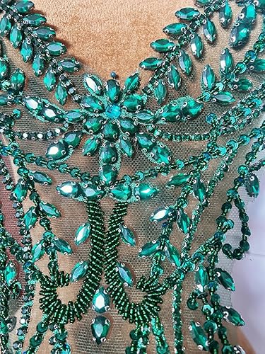 Vista 18 de Parches de encaje con cuentas a mano, disfraces, apliques con cristales de diamantes de imitación para manualidades, protege bodas, fiestas