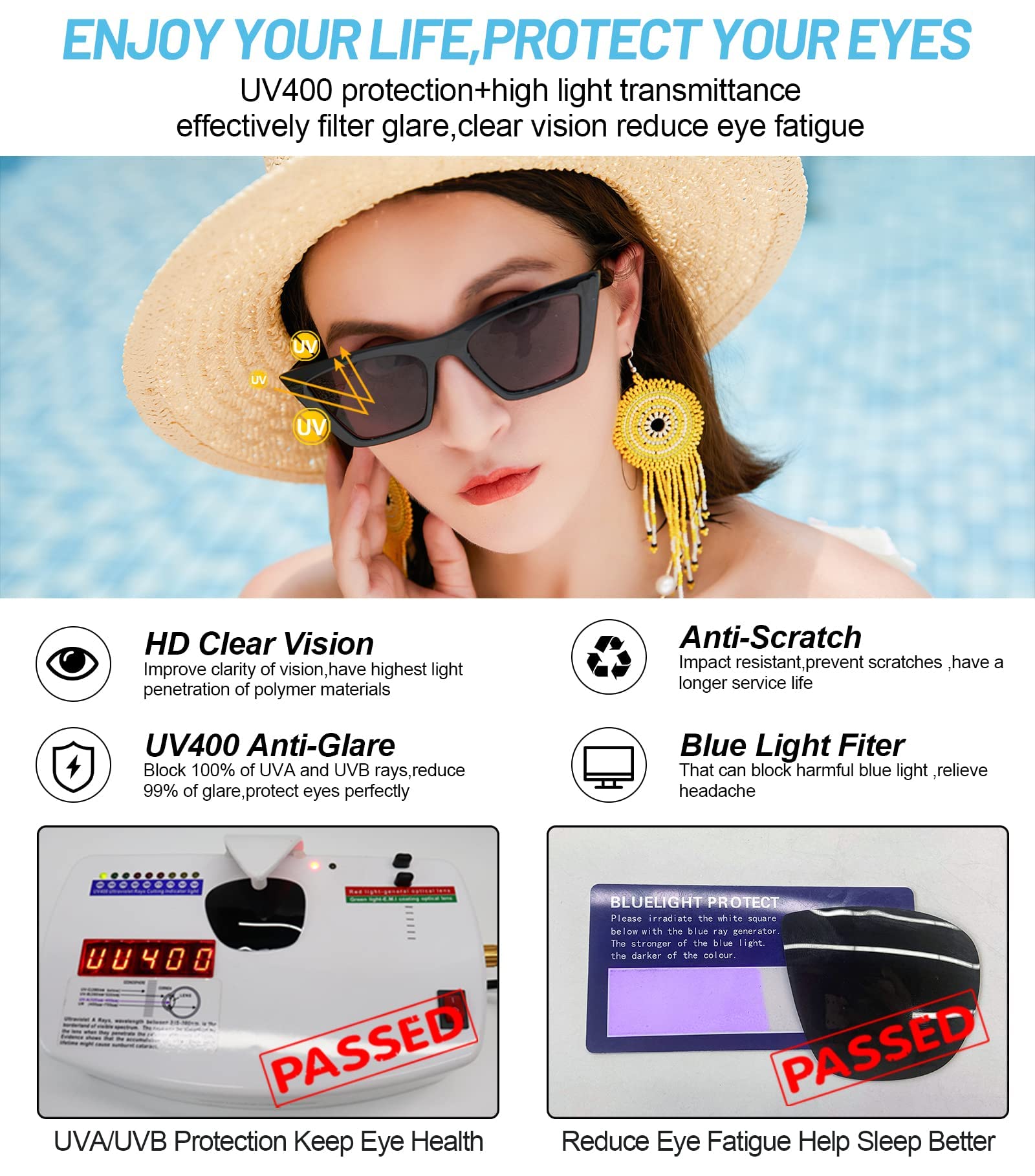 OCCI CHIARI Sun Reading Glasses 1.0 for Women Sun Glasses Cateye Sun Readers for Lady Women's Large Frame Sunglasses (Classic Black,100) - Image 4