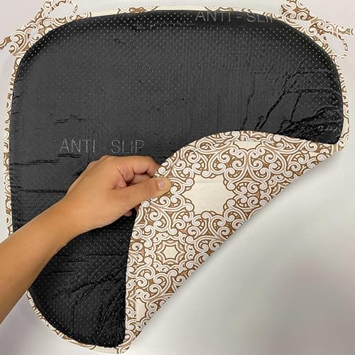 Vista 220 de Lunarable Orient - Juego de 6 cojines de asiento para silla, diseño de estrellas marroquíes, espirales y curvas abstractas, ilustración oriental