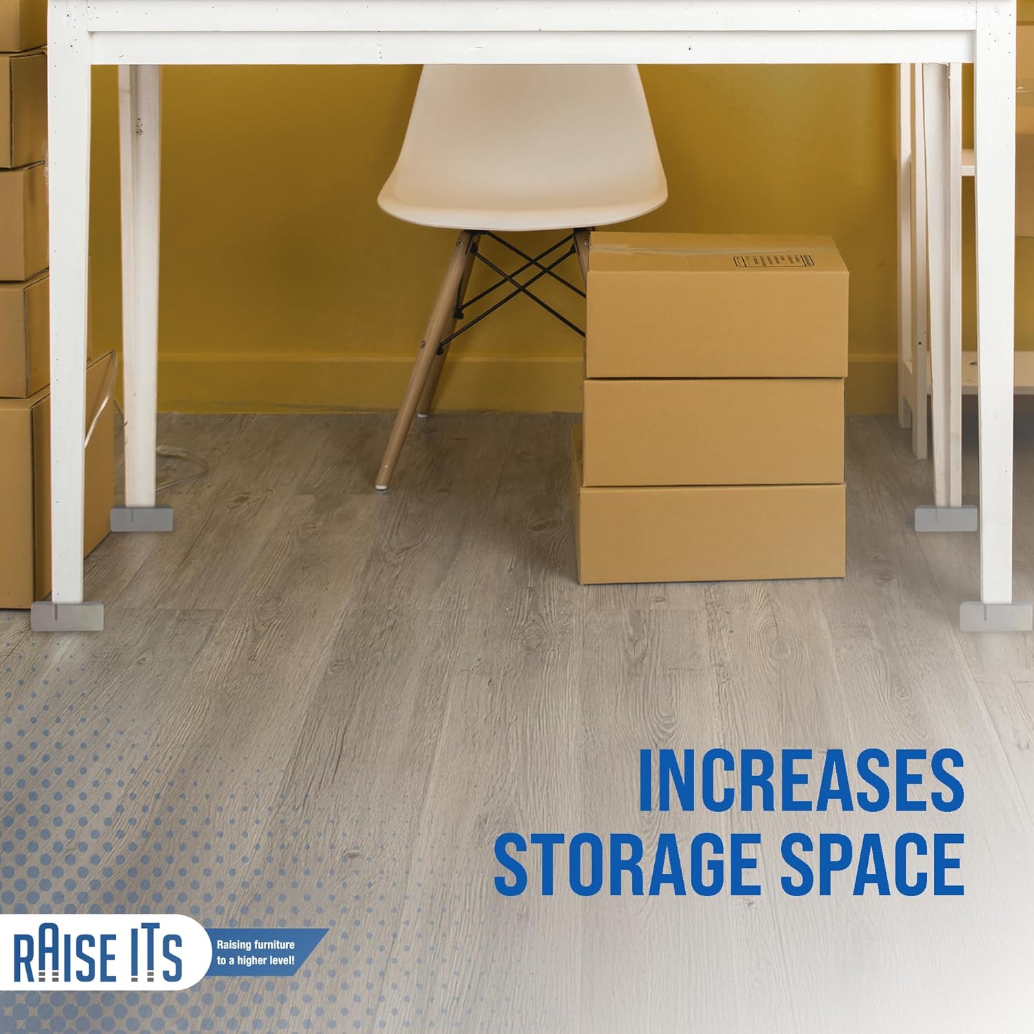 Headwind Raise ITS Furniture Risers Bed Risers Desk Risers, Clear 1"x4"x4" (8 Count)