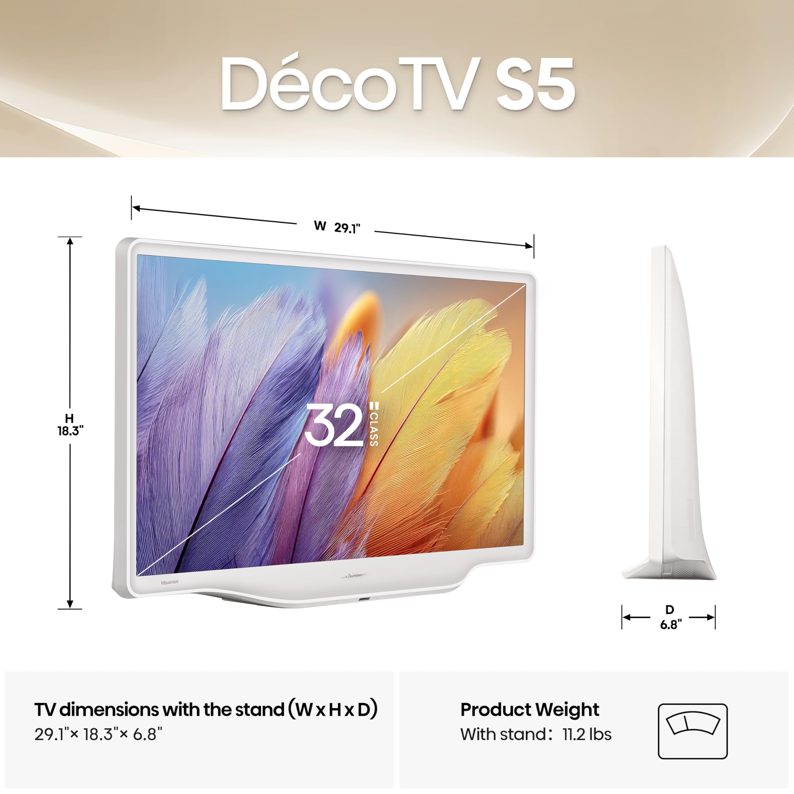 Hisense 32 polegadas S5 DécoTV Series QLED FHD Smart Fire TV