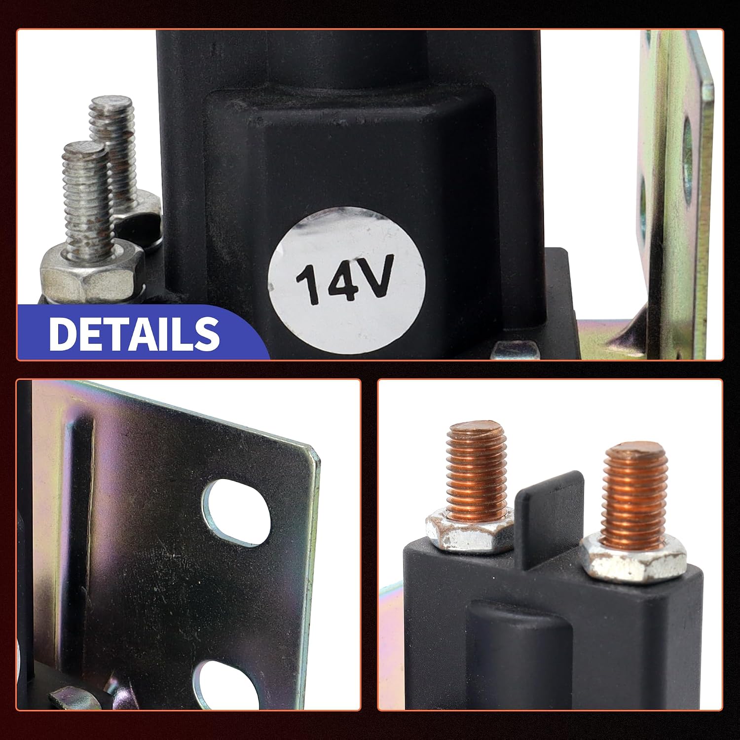 14V Golf Cart Starter Solenoid Compatible with EZGO TXT Gas Golf Cart 1994-Up, 4 Terminal Starter Solenoid Relay Replace# 27153G01, 612813, 27153-G01