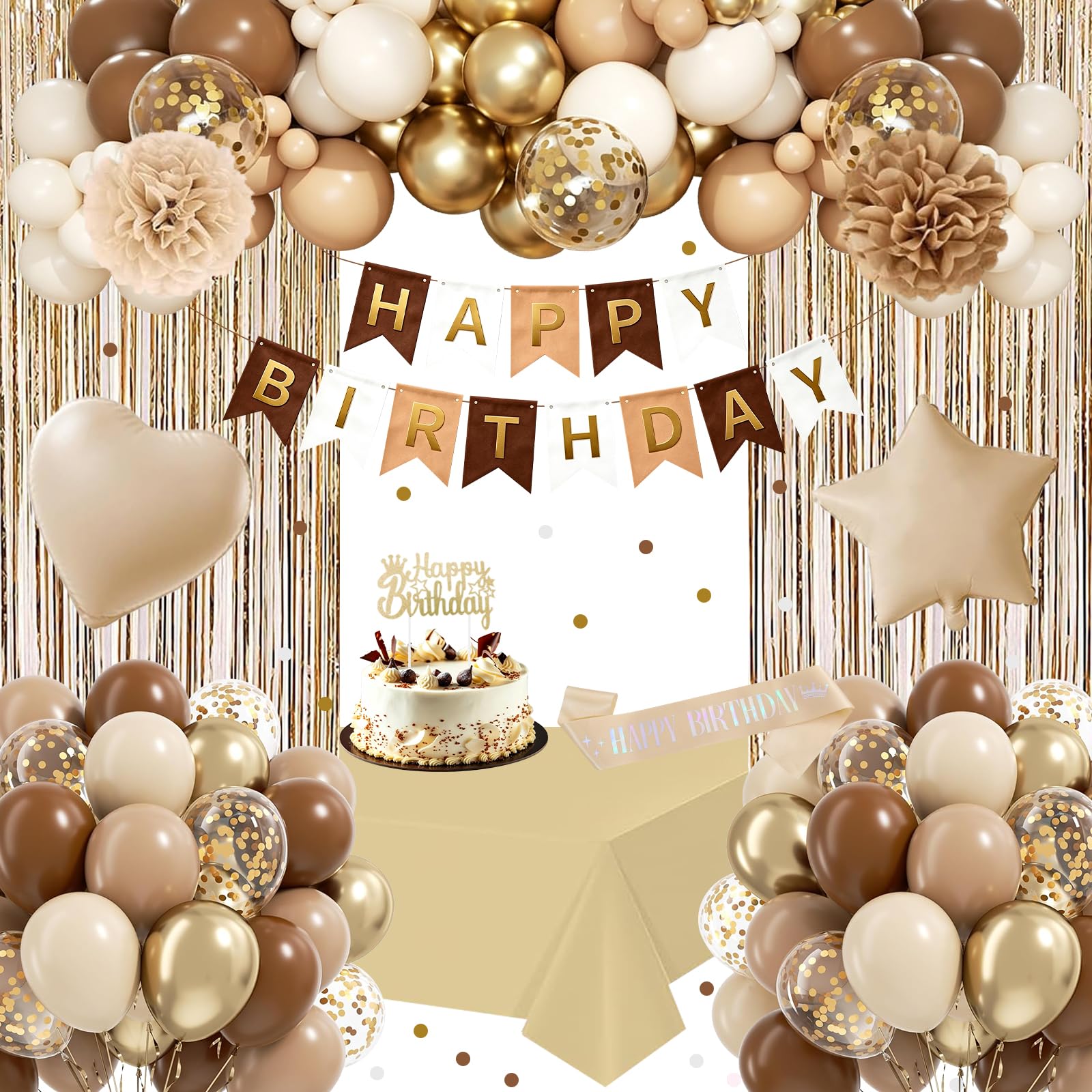 GYESXYW Brown Birthday Decorations — image 1