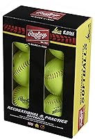 Rawlings YWCS11 Official League 11-Inch Recreational Fastpitch Softballs, 6-Pack for Training & Practice