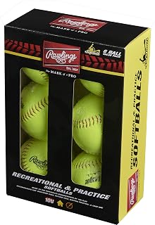 Rawlings YWCS11 Official League 11-Inch Recreational Fastpitch Softballs, 6-Pack for Training & Practice