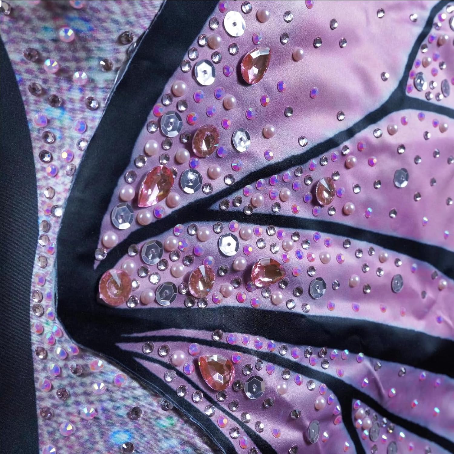 Festival Pink Fairy Butterfly Wings Rave Rhinestone Bodysuit Dance Women Stage Party Nightclub Drag Queen Cosplay