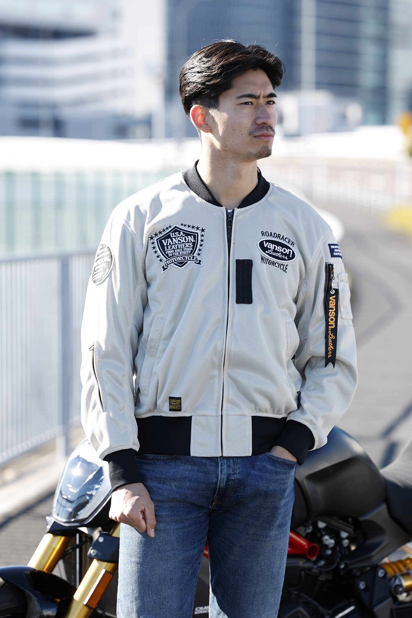 Amazon.co.jp: [バンソン] アウター メッシュMA-1ジャケット メンズ