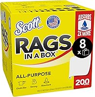 Vista 1 de Caja de toallas multiuso blancas de la marca Scott, referencia 75260, 200 unidades, paquete de 8 cajas, Blanco, 1600