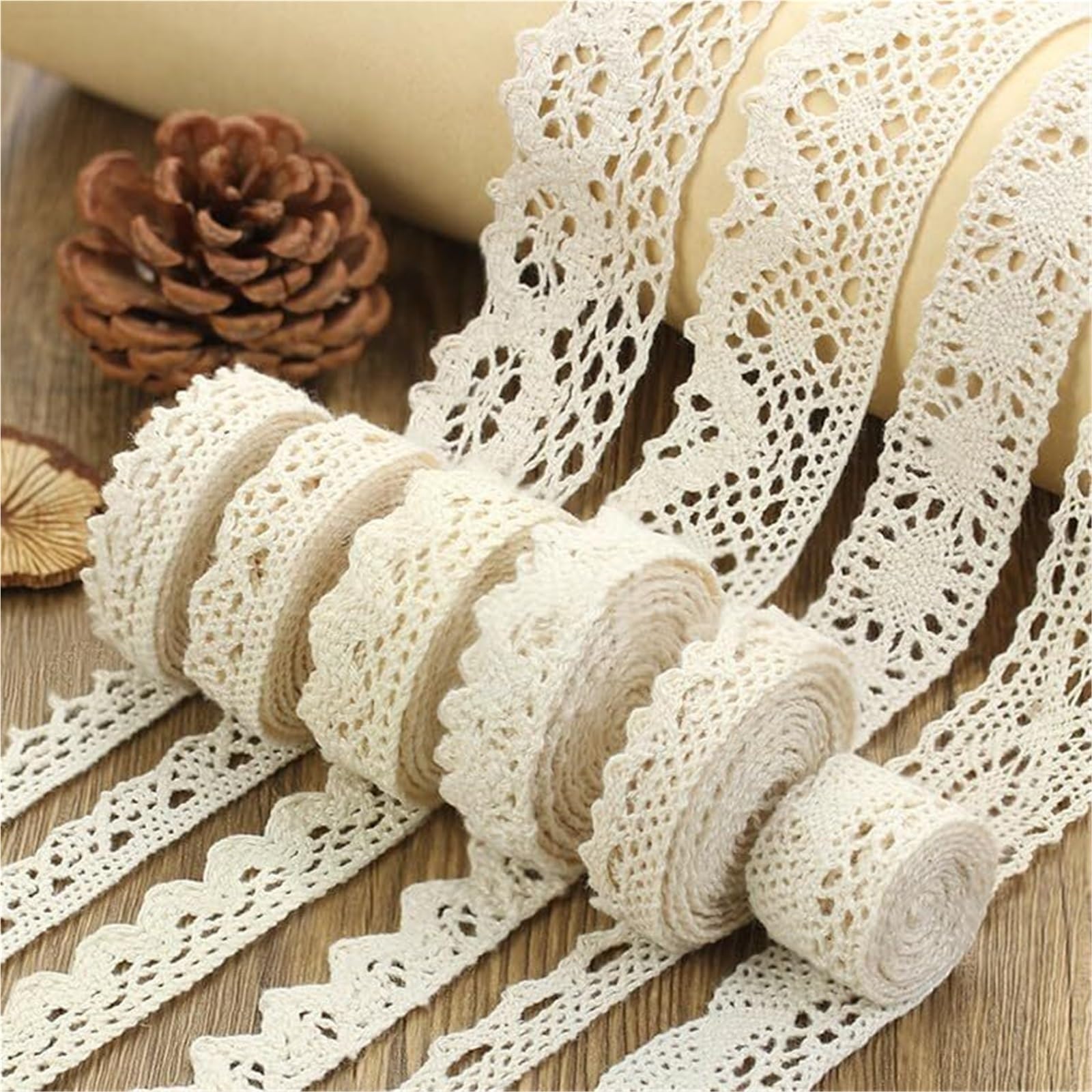 Koronkowa taśma ozdobna, Fabric Lace Trim Ribbon 10m Floral Embroidered Multiple Widths(Style P Width 2.7cm)
