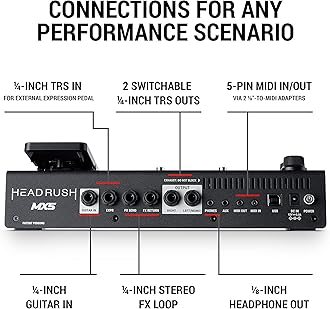 HeadRush MX5 - Guitar Amp and Multi Effect Modelling Processor with Touch Screen, Expression Pedal, Looper, Audio Interface for Guitarists and Bassists