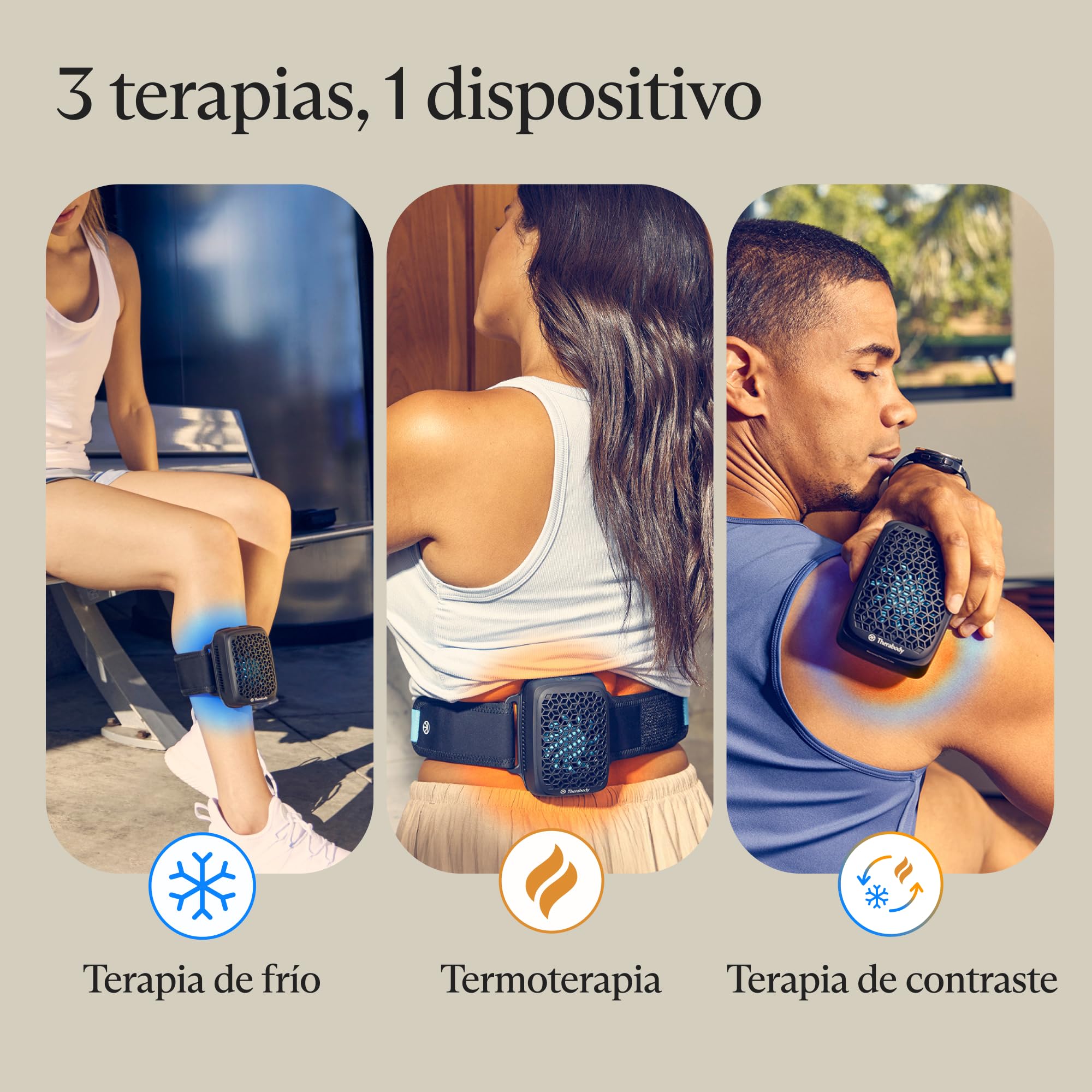 Therabody RecoveryTherm Cube: Terapia instantánea de calor, frío y contraste para aliviar el dolor y favorecer la recuperación después del ejercicio para rodillas, espalda, hombros y todo el cuerpo