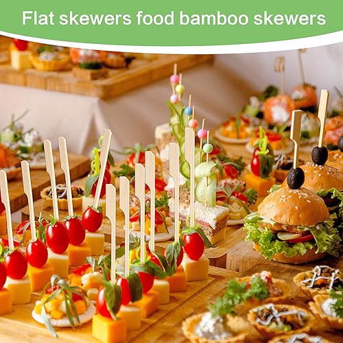 Miniatura 14 de Pinchos de bambú de 6 pulgadas, 100 palitos de bambú para cóctel, aperitivo, palillos de dientes, pinchos de Kabab, palillos de madera para cóctel