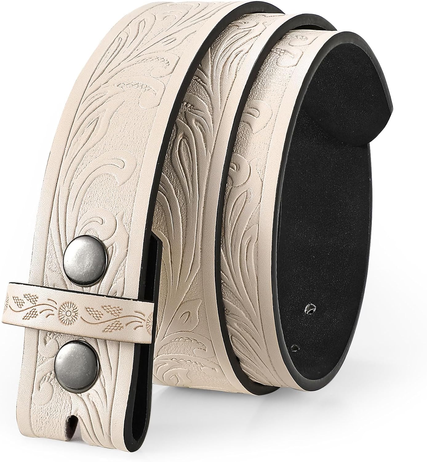 Men Women Western Belt Strap for Jeans Dress Cowboy Leather Belt Strap without Buckle