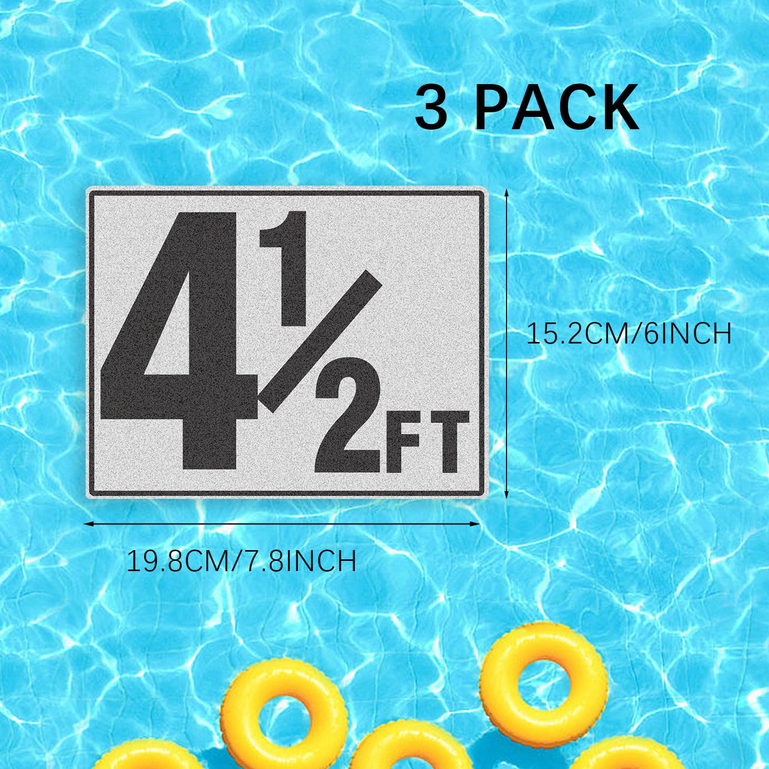 Snapklik.com : 4.5FT Pool Depth Markers - 3 Pack 6x7.8 IN Vinyl Pool ...