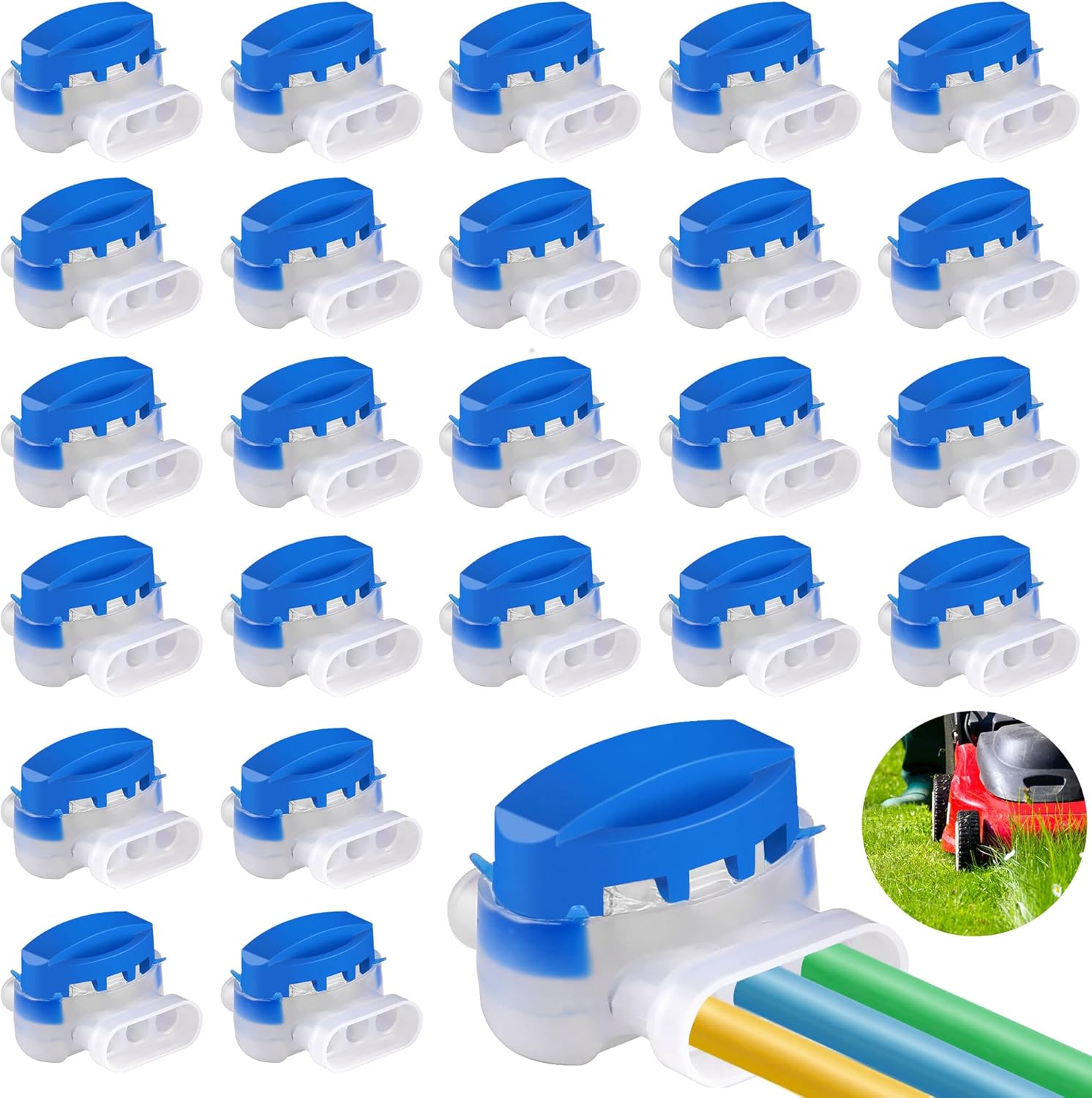 20 Connettori Cavi Con Gel - Morsetti Impermeabili Per Robot Tosaerba Blu - Foto 2
