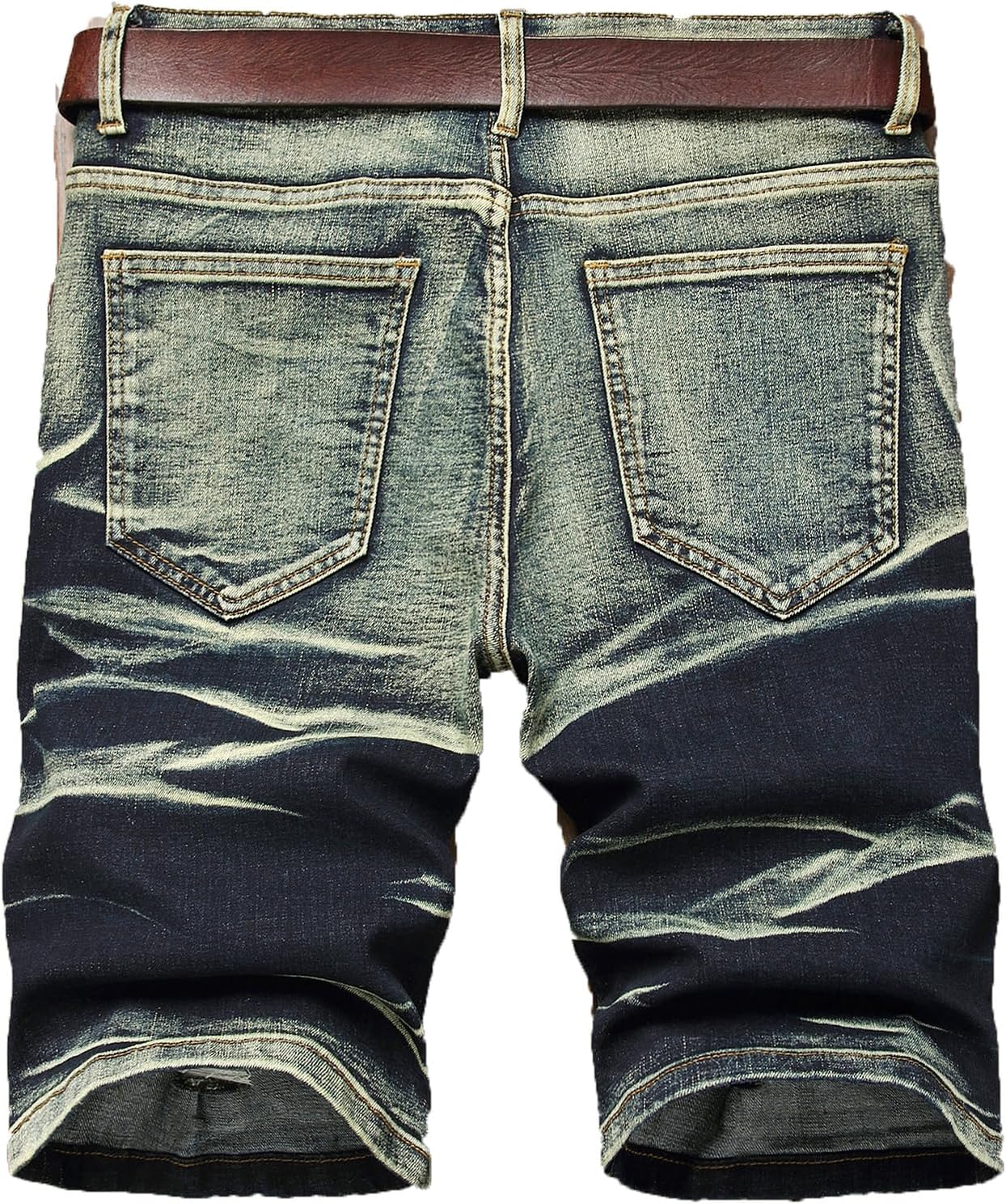 Men's Ripped Denim Shorts - Distressed Slim Fit Jean Shorts for Men, Casual Straight Fit Summer Ripped Shorts - Image 3