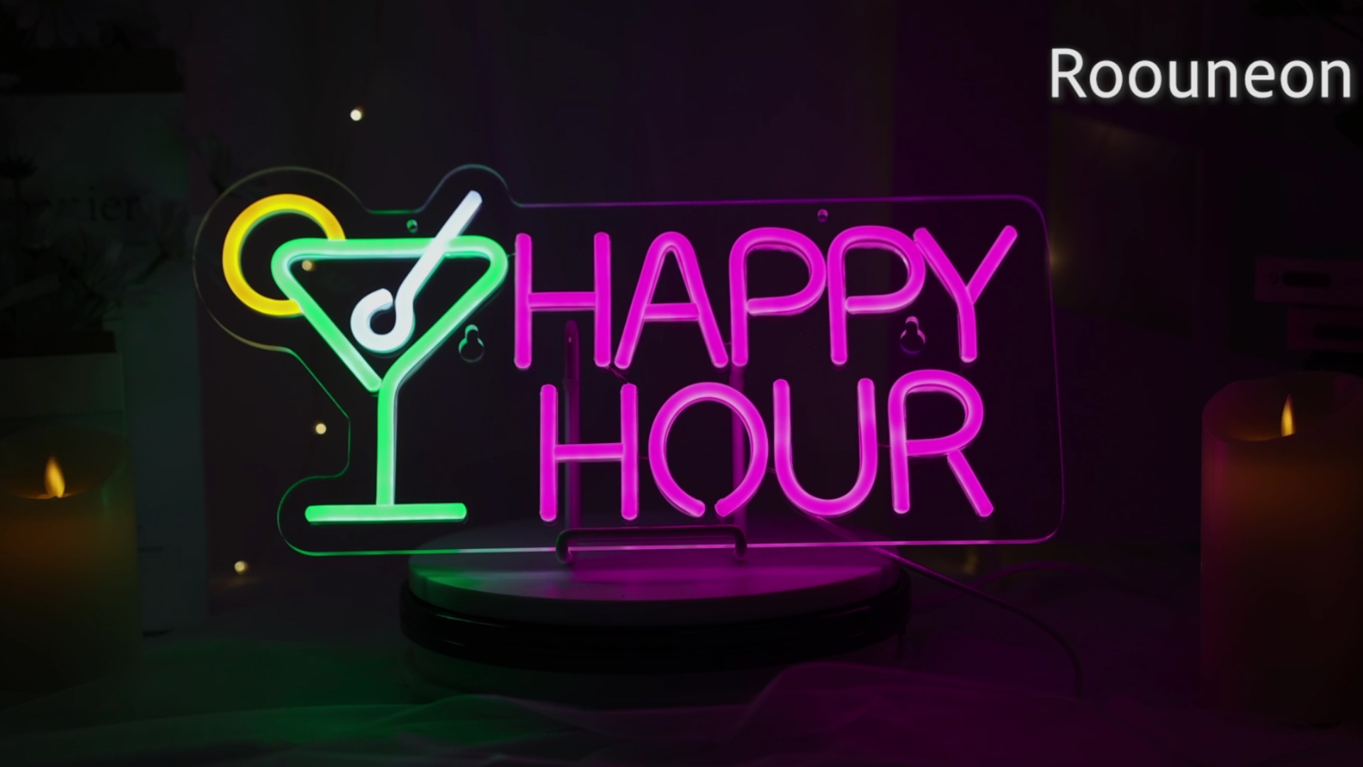Amazon.com: Happy Hour Bar Neon Sign for wall décor with Dimmable