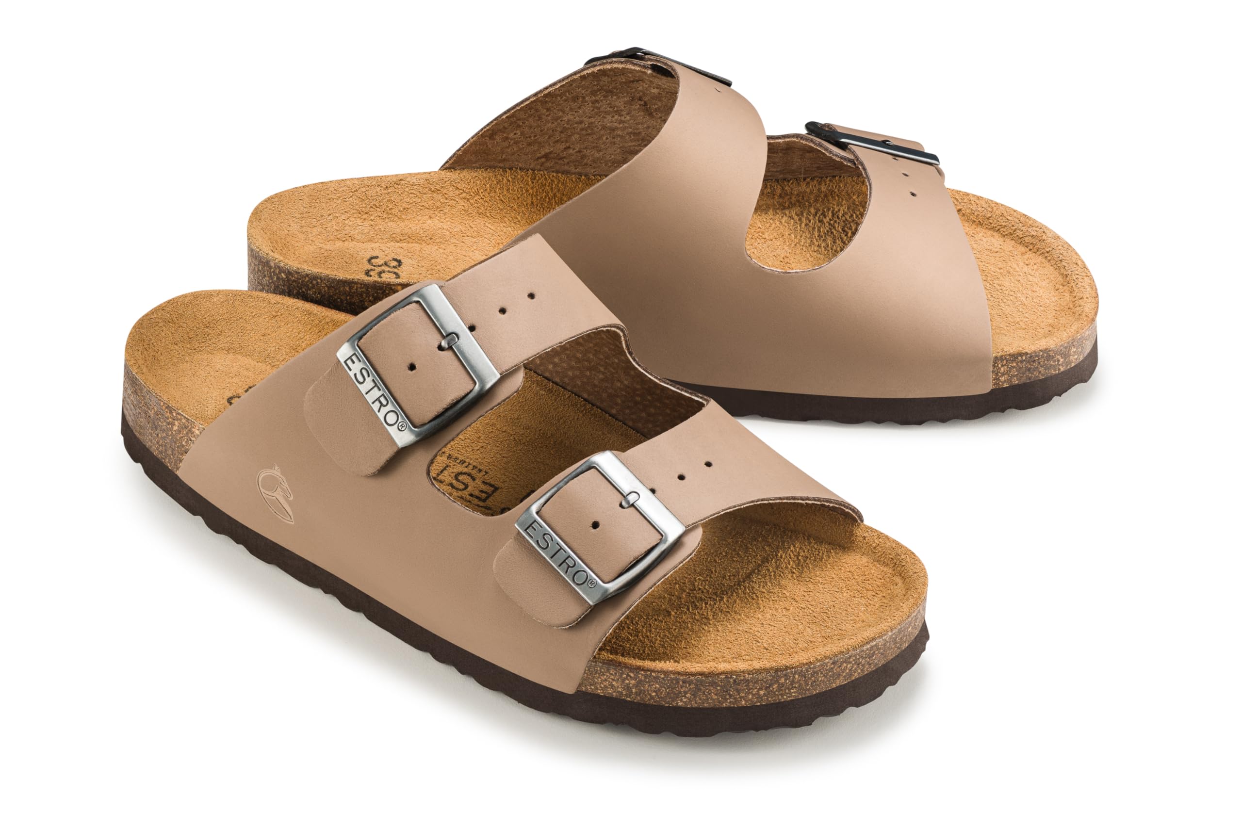 ESTRO Ciabatte Uomo Estive Pelle - Sandali Donna Estive Pelle Ciabatte Sughero Uomo Sandali Sughero Donna S6