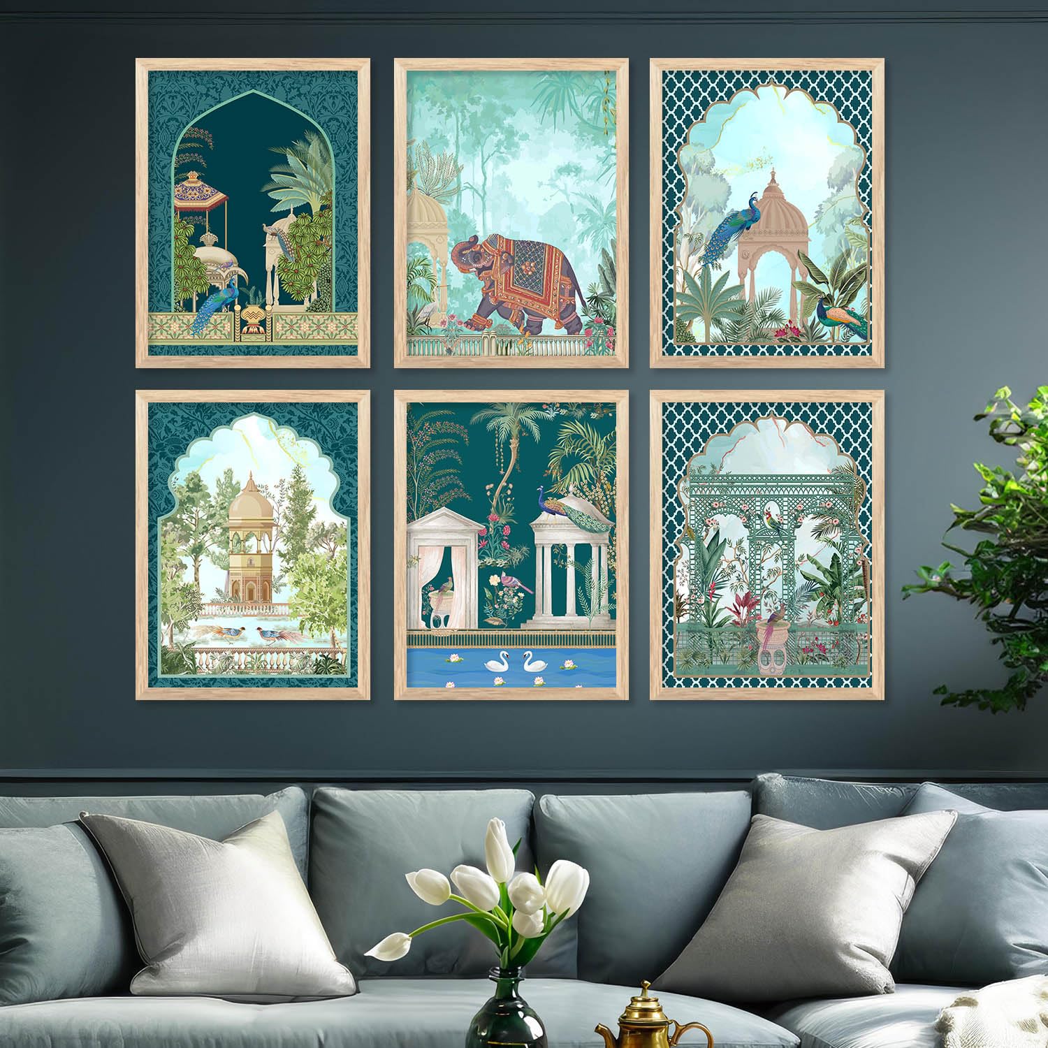 Kotart - Madhubani Indian Art Wall Décor Paintings | Painting for Home Decoration | Traditional Wall Art Painting | Frame for Living Room Office | Decorative Paintings For Wall Hanging set of 6 (10x13 inch, F) (B0D4K68G5G) Amazon Price History, Amazon Price Tracker