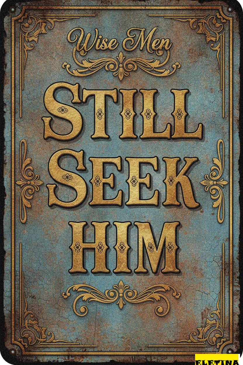 Wise Men Still Seek Him Easter Bible Themed Rustic Vintage Metal Tin Sign Religious Nativity Bedroom Yard 8x12in