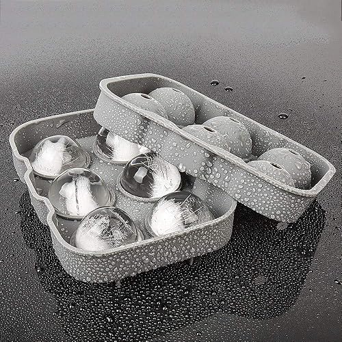 Miniatura 9 de Ticent Ice Cube Trays Set of 2 Silicone Sphere Whiskey Ice Ball Maker with Lids  Large Square Ice Cube Molds for Cocktails  Bourbon - Reusable  BPA