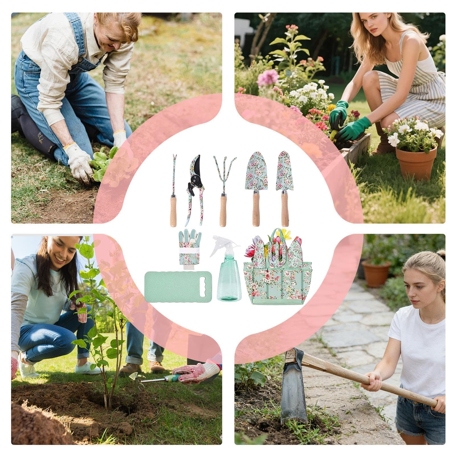 Set Di Attrezzi Da Giardino Rastrello e Pala Piccoli Resistenti
