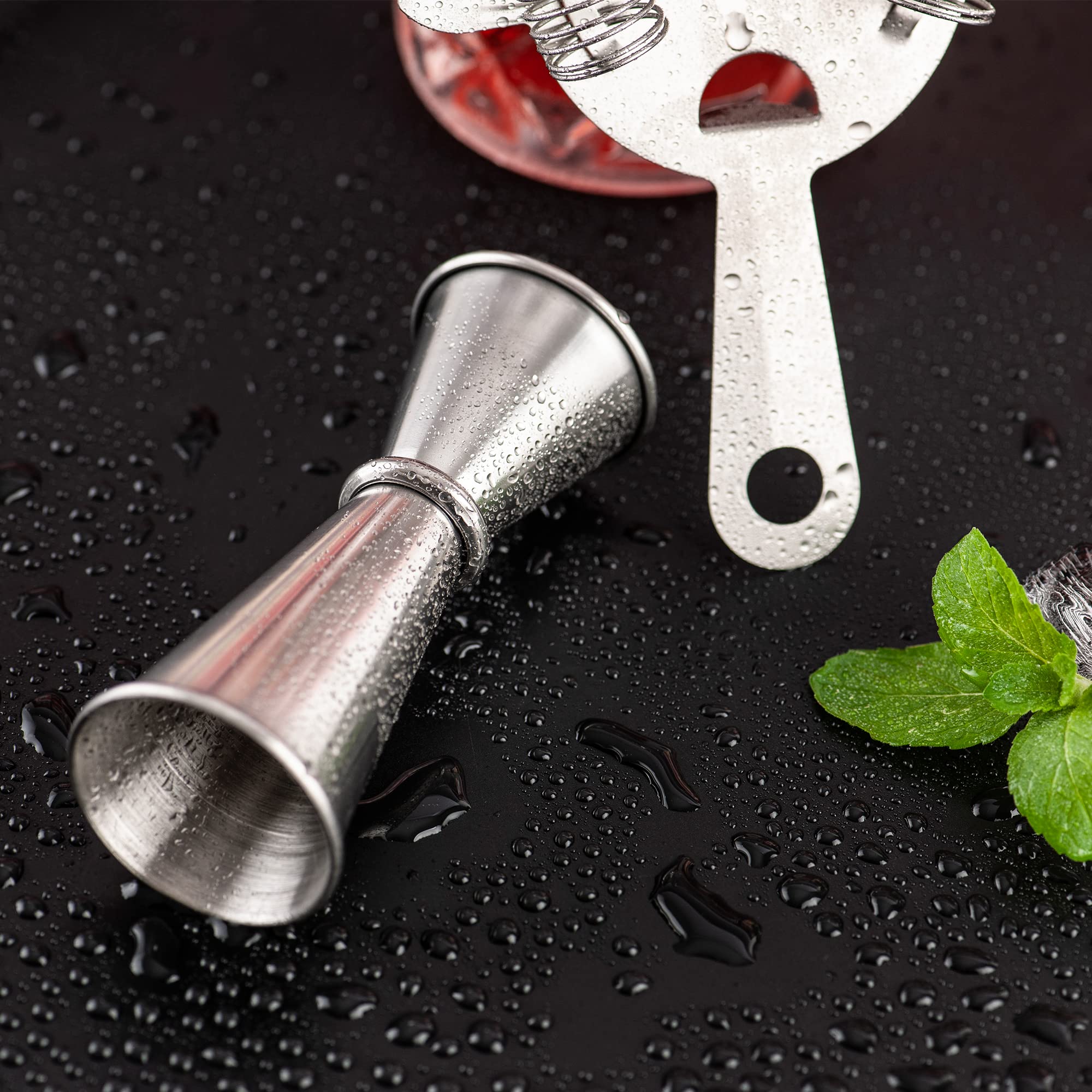 VanEnjoy Cocktail-Mixglas-Set – 2 Stück, 590 Ml, Aus Bleifreiem Kristallglas, Mit Rührlöffel-Ausgießer