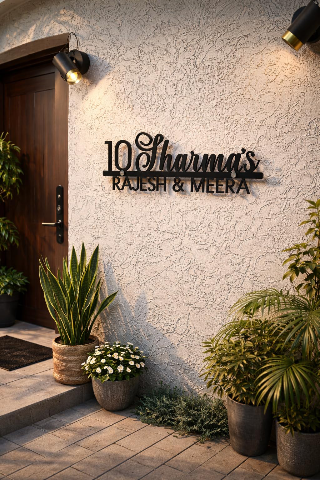 WALLCENTRE Mild Steel Laser Cut Name Plates for Home entrance | Personalized Name Plate with 3D letters for House Doors | Outdoor Name plates | Name Plate for Home, Office, Indoor Stylish (61 X 25 CM)-image-19