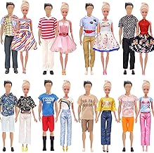 Lot de 18 vêtements et Accessoires pour poupées et Filles,4 Robes,1 vêtements décontractés,3 Paires de Chaussures pour Filles de 11.5 Pouces,3 Paires de Chaussures,2 Lunettes
