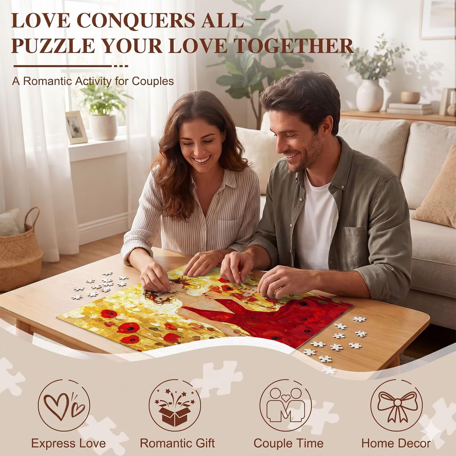 Puzzle 6000 Pezzi Classici, Puzzle Bellezza rosso 179 x 105 cm, Gioco Educativo e Antistress in Legno con Poster Incluso, Ttività DIY per Famiglia, Regalo per Appassionati, Decor Parete Casa, f0-748