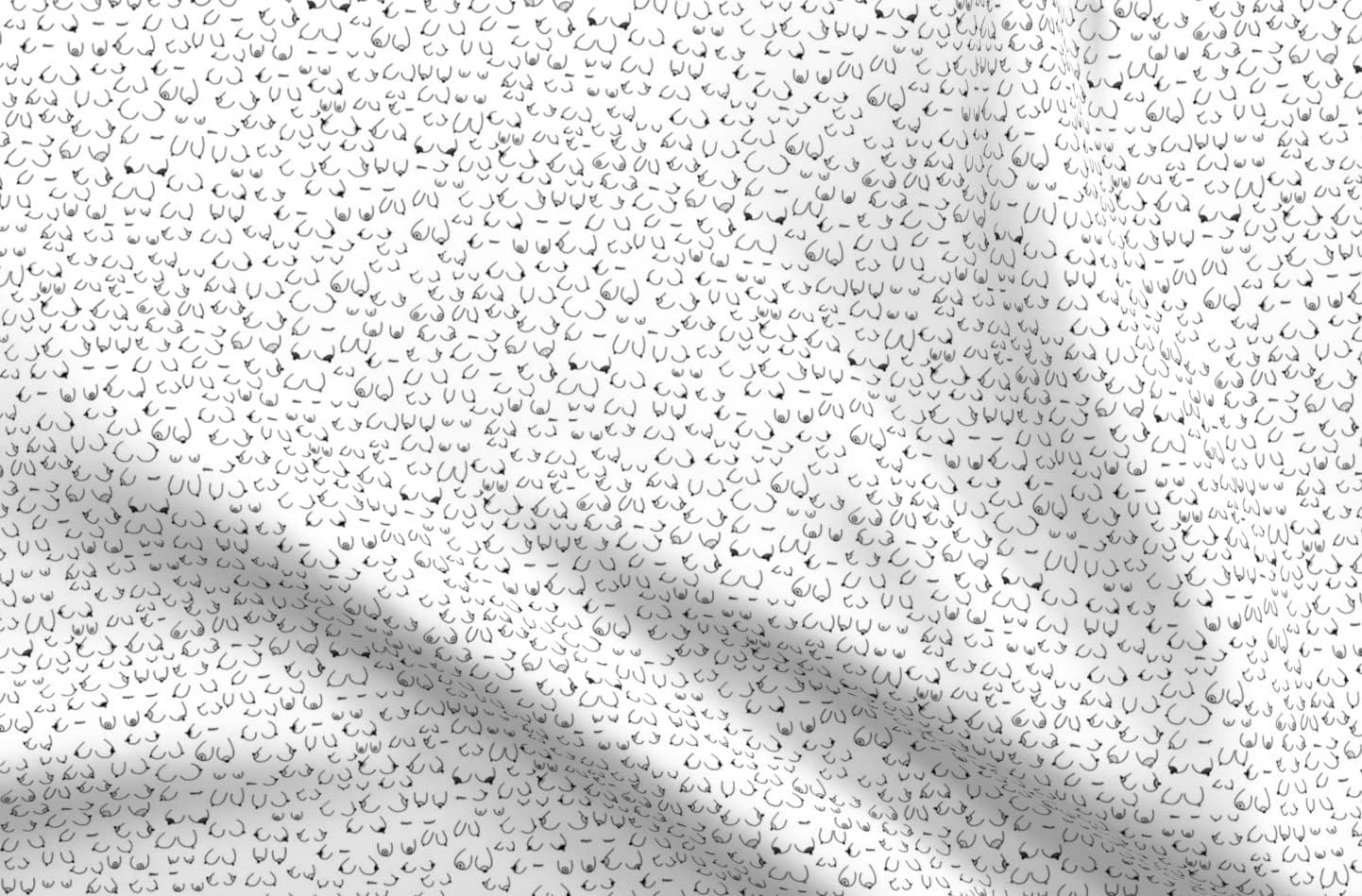 Spoonflower Fabric - Mini Boobs Black and White Printed on Minky Fabric by The Yard - Sewing Baby Blankets Quilt Backing Plush