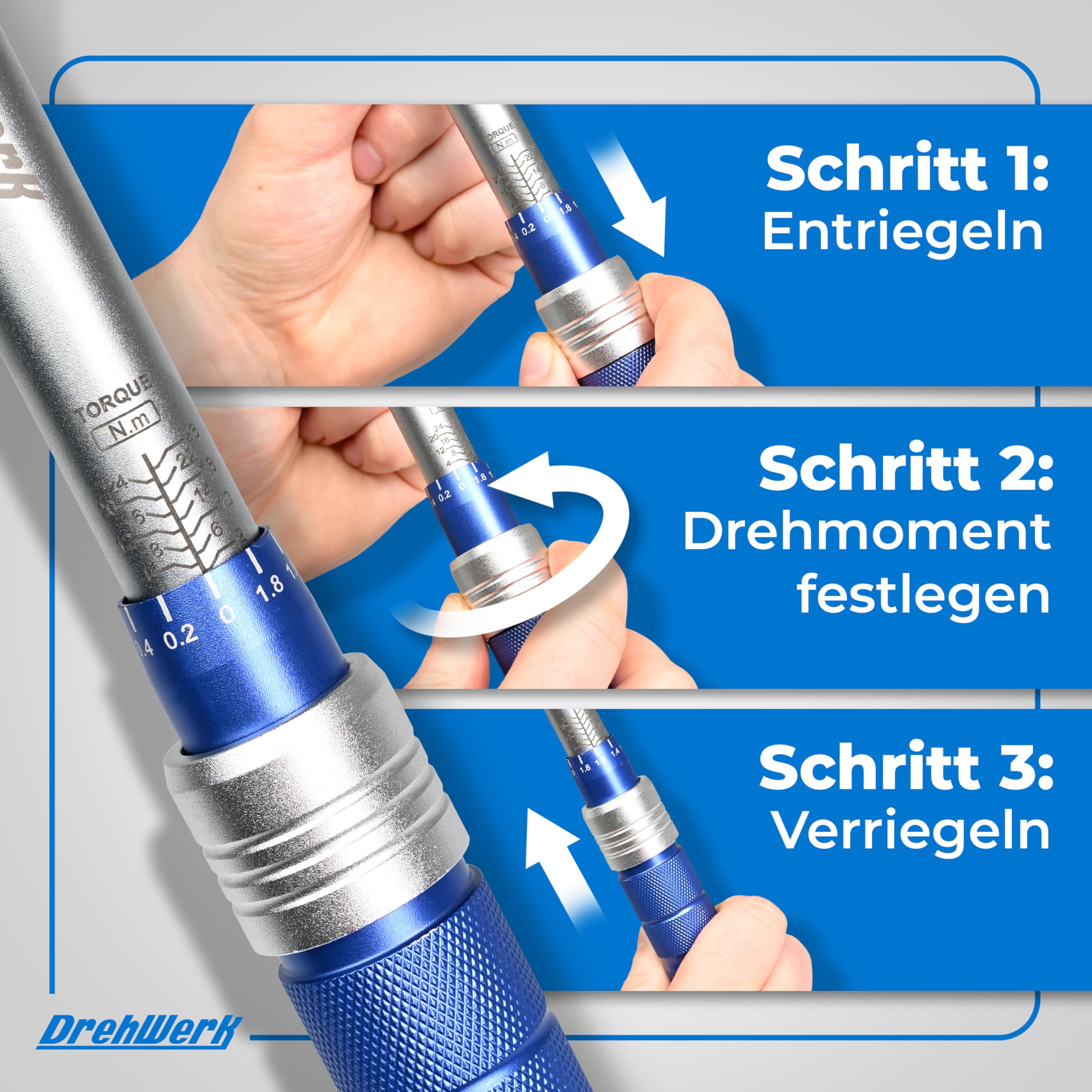 Generisch Drehmomentschlüssel Fahrrad – Drehmomentschlüssel 1/4 2-26Nm für Rennrad/E-Bike/MTB Drehmomentschlüssel klein inkl. 11 Bits und Textilbox