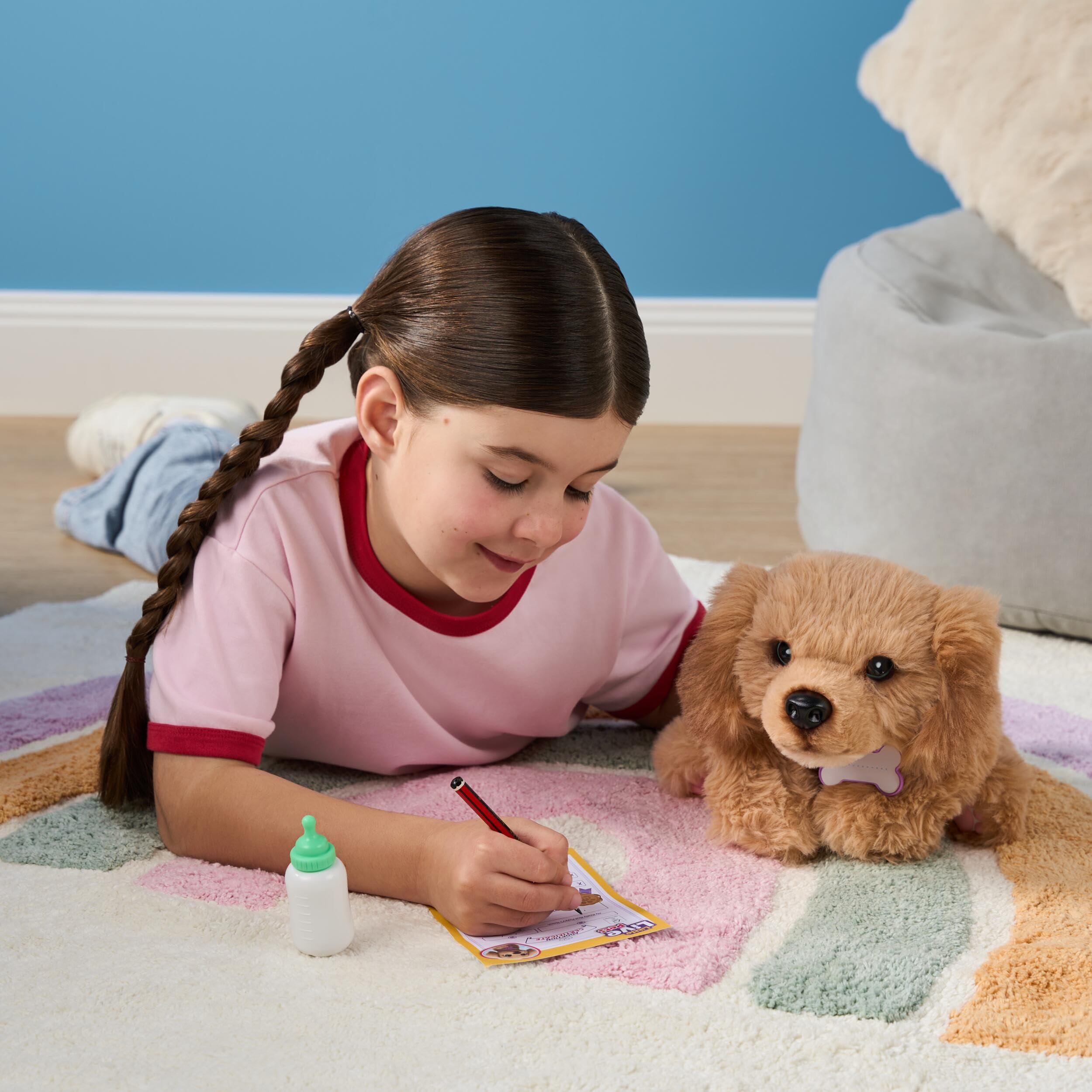 Little Live Pets My Really Real Puppy - Bailey - Peluche Interactivo con +60 Sonidos y reacciones - 32,8 cm - Parpadeo Realista - Come y emite Sonidos como un Perrito de Verdad - A Partir de 4 años