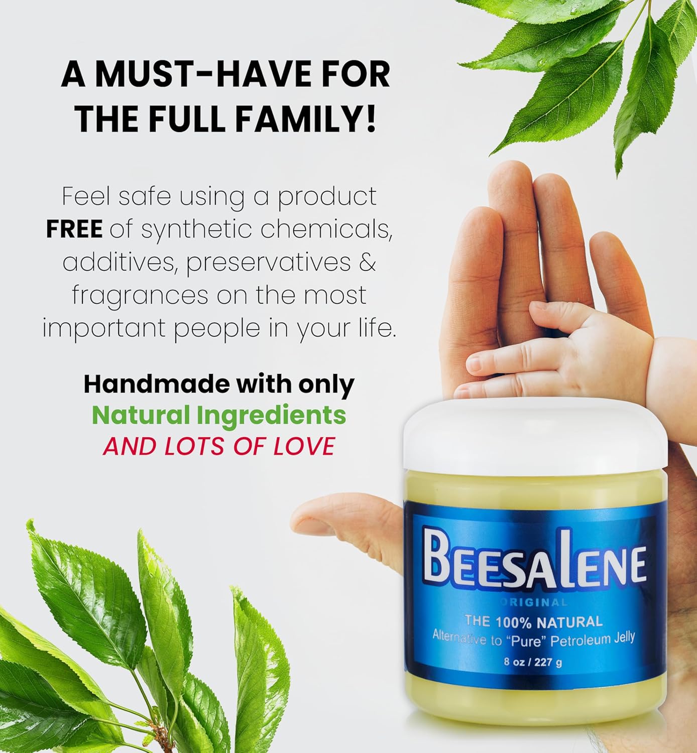 Beesalene Original Unpetroleum - 100% Natural & Hypoallergenic Alternative to Petroleum Jelly - Lips, Hands, Feet, Makeup Remover and More (8 Ounce) - Image 5