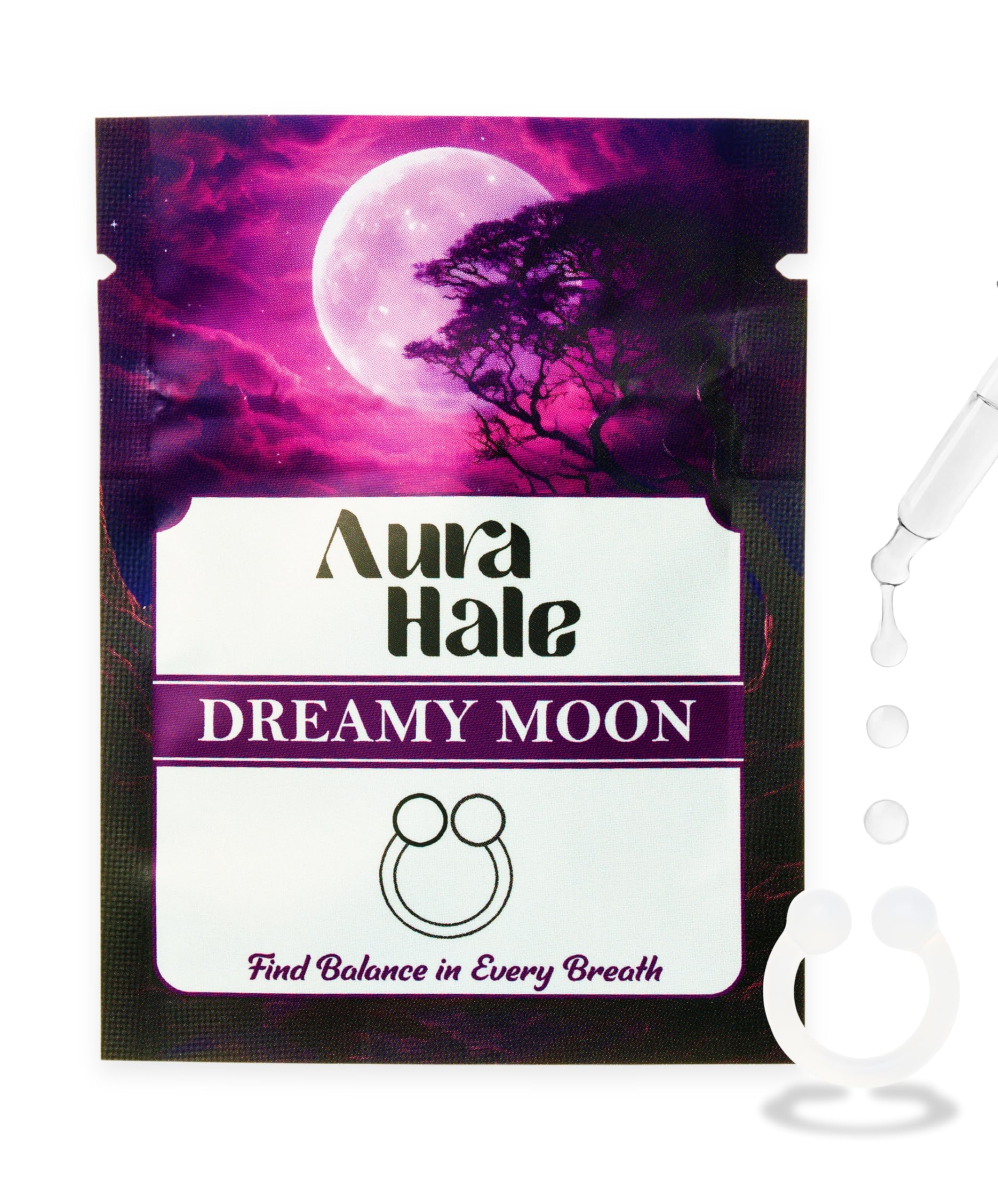 Aurahale Transparent Nasal Diffuser Ring – Dreamy Moon Scent For Restful Sleep, Hormonal Harmony & Mental Calm | Wearable Aromatherapy | Medical-Grade Silicone | Organic Essential Oil Infused
