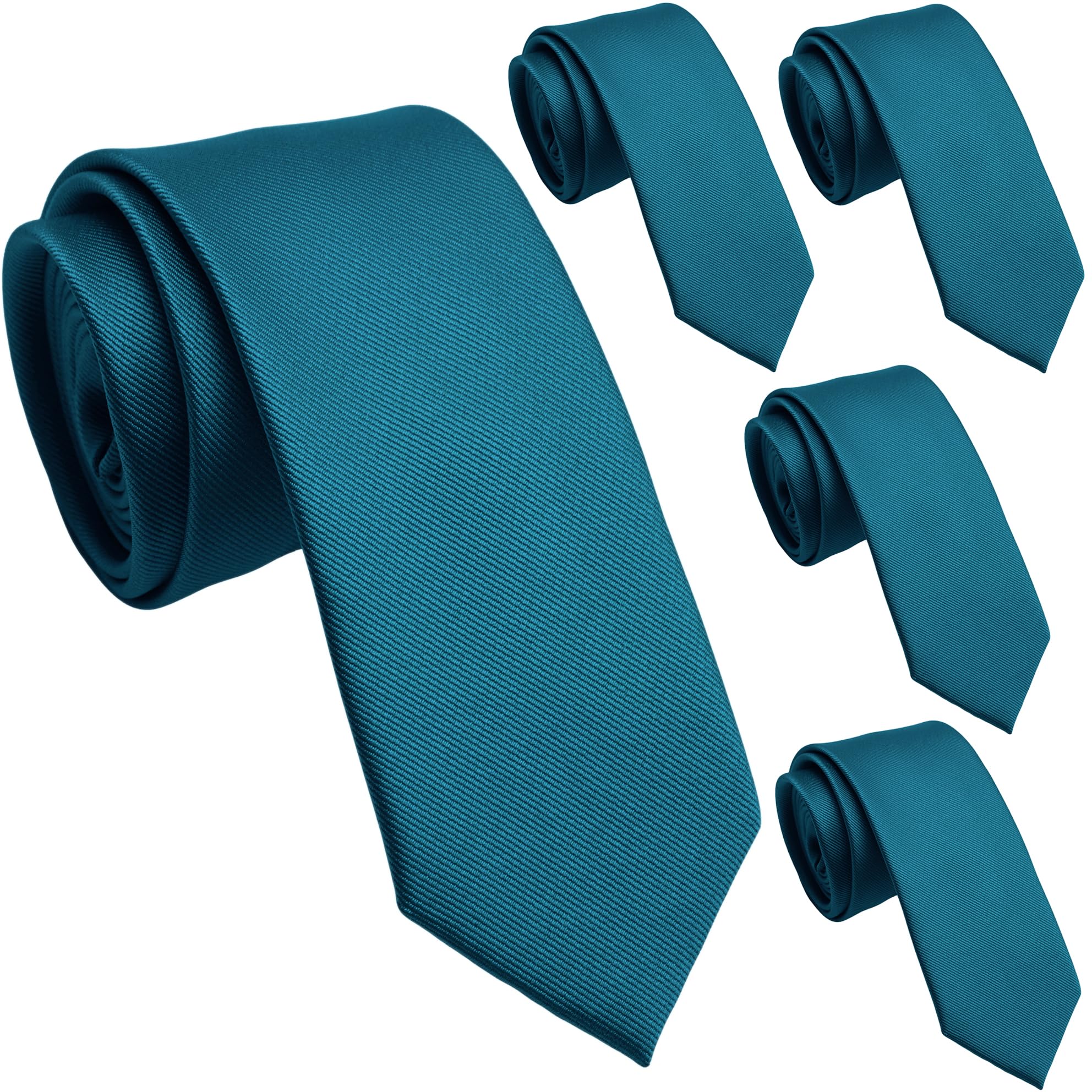 Skinny Ties for Men, 2.5-Inch Slim Neckties, Solid Color Packs