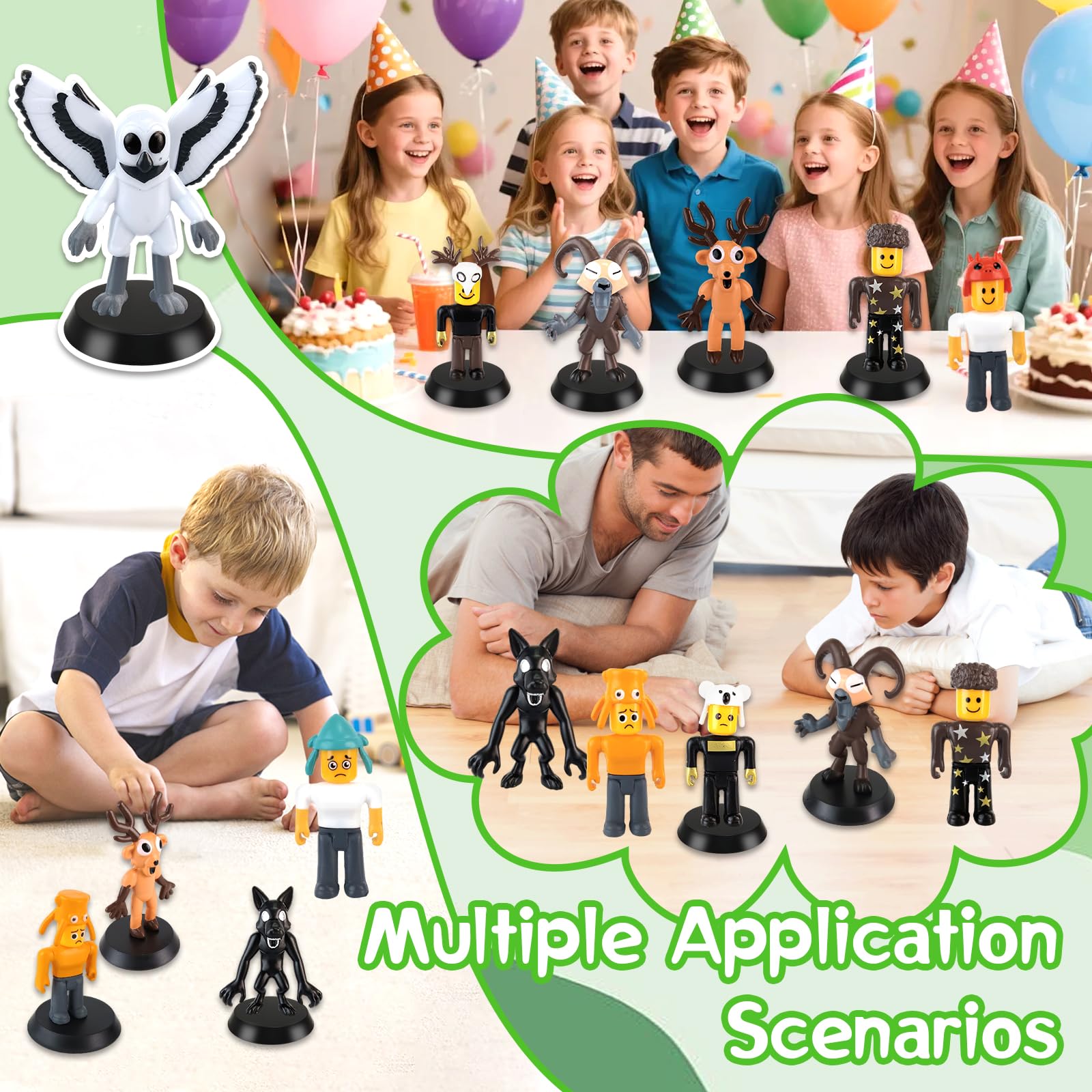 Audasi 10 Pcs 99 Nights In The Forest Action Figures with base - Image 4