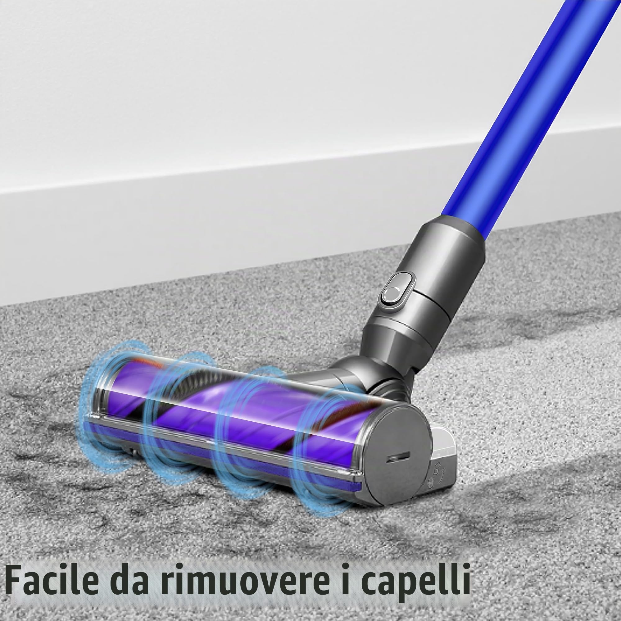 Spazzola di Ricambio compatibile per Dyson V6 DC62 DC58 DC59 Rullo adatto per Tappeti e Pavimenti Duri, Facile Rimozione Peli e Capelli