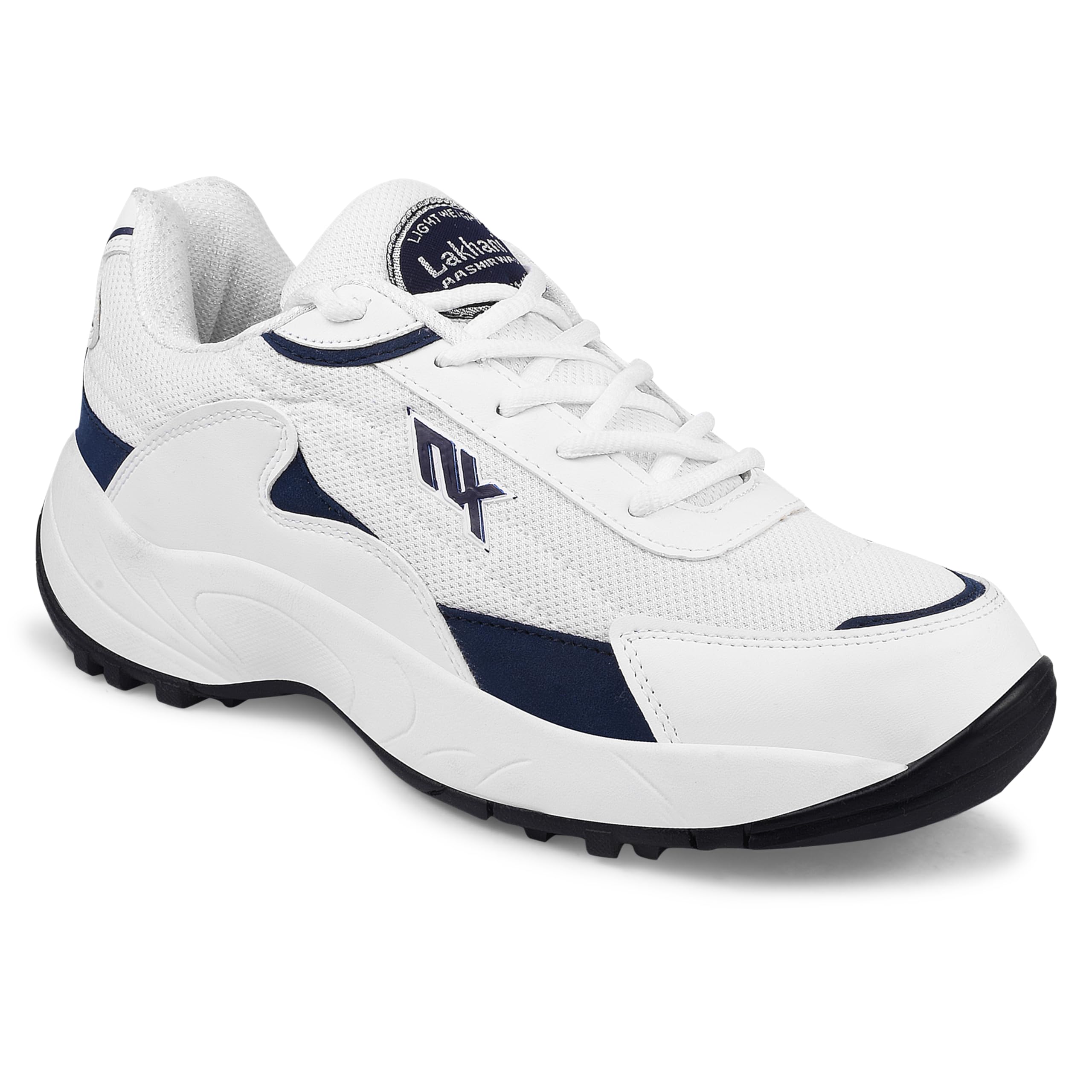 Lakhani aashirwad Mens Sports Outdoor Running Walking & Gym Shoes eva Sole Extra Jump Casual Sneaker Sport Outdoors Shoe for Mens & Boys (White/Navy, 10) (B0D7HKMZGS) Amazon Price History, Amazon Price Tracker