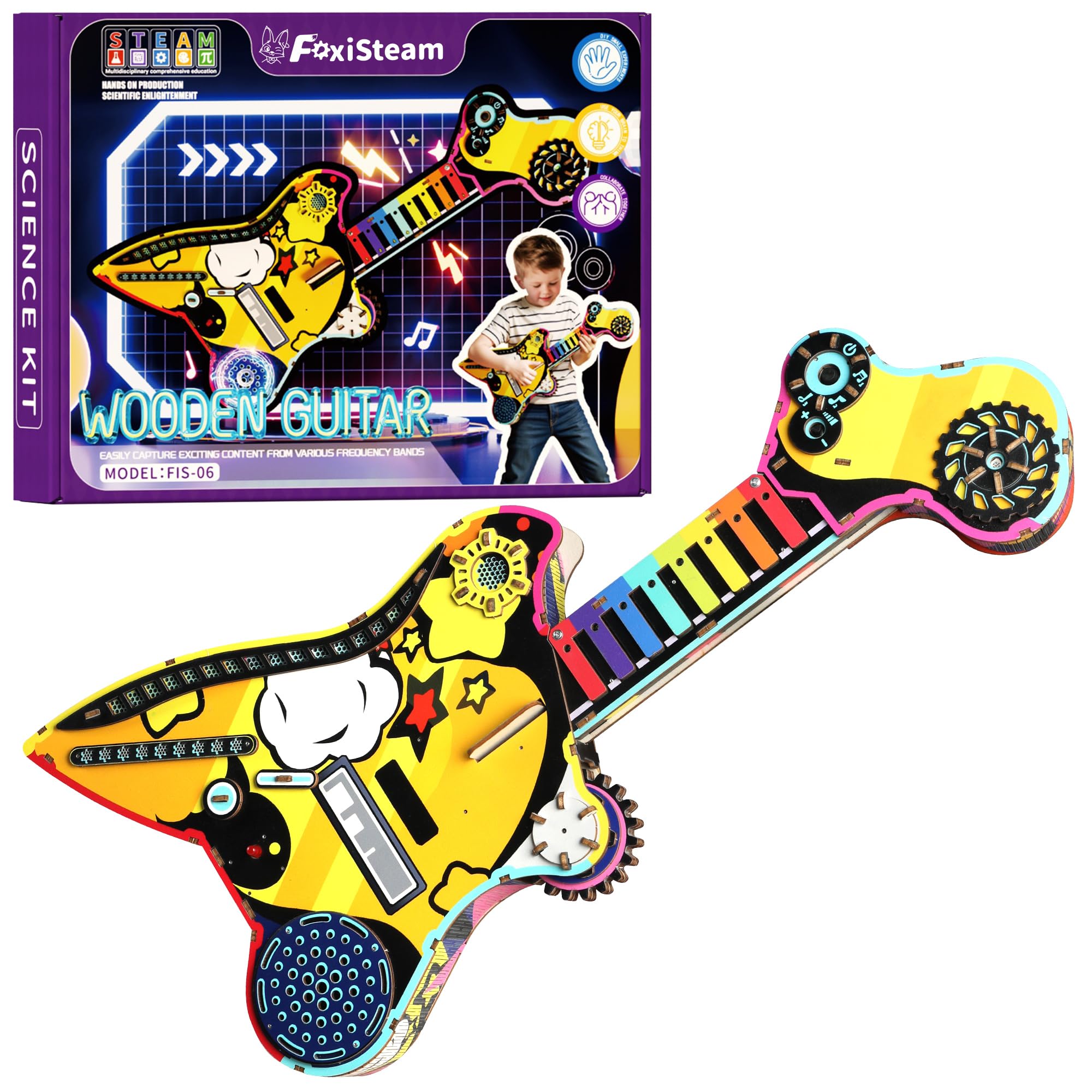 Amazon.com: FoxiSteam DIY Electric Guitar 3D Puzzle: Build and