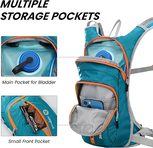 Miniatura 4 de Nepest Hydration Pack Backpack for Women & Men, Lightweight Water Backpack with 2L Water Bladder for Hiking Cycling Running Biking