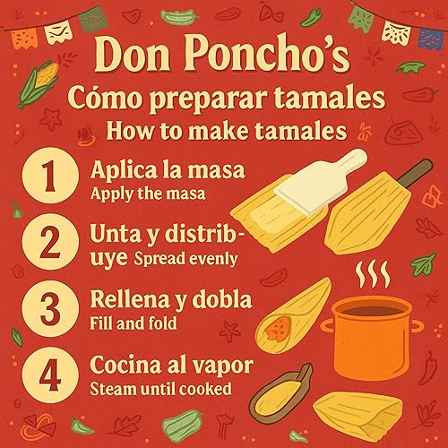 Miniatura 7 de Don Ponchos Hoja de Tamal - 1 libra de cáscaras de maíz prémium para tamales y manualidades, auténtico ingrediente alimenticio mexicano, cáscaras de
