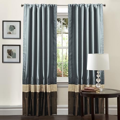 Blue And Brown Curtains Amazon Com