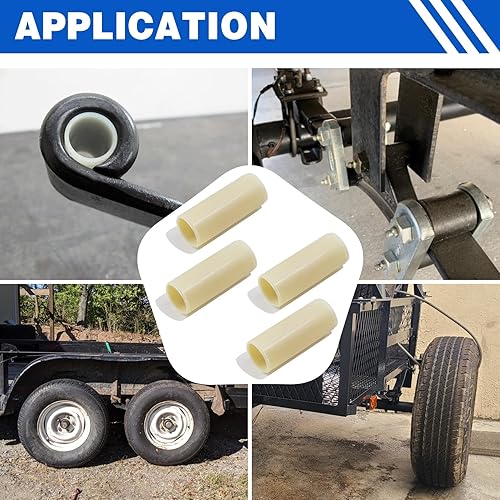 Miniatura 6 de GREPSPUD 4 bujes de nailon para remolque de 916 pulgadas de diámetro interior x 1-34 pulgadas de longitud, kit de bujes de repuesto universal para